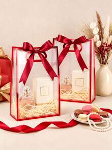 Tas Hadiah Nama yang Dipersonalisasi dengan Pita, Tas Hadiah Ucapan Terima Kasih, Ulang Tahun, Pernikahan, Lamaran Pengiring Pengantin, Suvenir Pesta Pernikahan, Kemasan Hadiah Dekoratif Kustom - MultiWarna - View 2