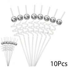 2pcs/6pcs Disco Ball Cups, Beverage Cups With Straws, Silver Metallic Foil Colorful Graduation Anniversary Bachelorette Party Birthday Disco Cups, Suitable For Parties, Graduation Parties (Straws Not Included) - Multicolor - View 12