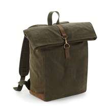 Quadra Heritage Leather Accents Backpack - Olive Green - View 1