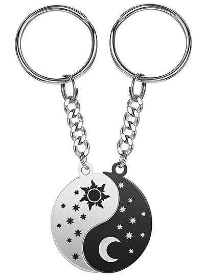 Sun & Moon Keychain Couple Gift, Anniversary & Birthday Present For Boyfriend And Girlfriend