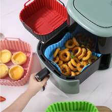 3pcs/2pcs/1pc Square Silicone Air Fryer Basket Liner, Suitable For Fryers, Non-Stick Reusable Air Fryer Liner, Oven Microwave Cake Pan, Kitchen Accessories,Kitchen Gadgets,Air Fryer Baking Mat Liner For Home Use - Multicolor - View 7