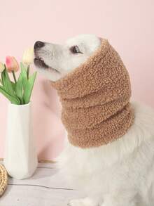 Brown Thin Polyester Fleece Pet Hat, Comfortable And Warm, Suitable For Cats And Dogs, With Elastic Ear Hood, Cat Supplies, Dog Accessories, Suitable For Indoor And Outdoor Use - Brown - View 3