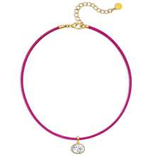 Oval Cubic Zirconia Pendant Silk Cord Necklace, Suitable For Women, Exquisite Bezel Design, Transparent Cubic Zirconia Minimalist Neck Chain Jewelry Gift. - Milan Rope Pendant Necklace - View 15