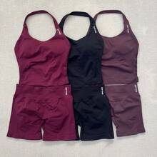 Women Two-Piece Outfits - Espresso Coffee - View 2