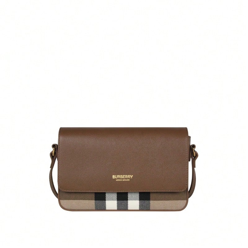 Burberry Hampshire Check Women's Crossbody Bag 81072701 - 土棕色81072701 - 查看 1