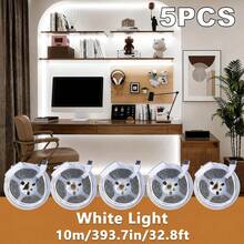 5pcs/3pcs/1pc, LED Light Strip With Switch, USB Powered Flexible Ceiling Light Strip With Button Switch, Warm White/White Light, Drill-Free Linear Light Strip Suitable For TV Backlight And Home Decor, Perfect For Weddings, Halloween, Christmas, Parties And More - White - View 26
