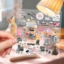 New Silver Lucky Girl Embossed Sticker Decal For Phone Case, Refrigerator, Planner, Diary, Guitar, Scrapbook, Planner, Luggage, Helmet, Skateboard, Laptop, Self-Adhesive - Multicolor - View 6