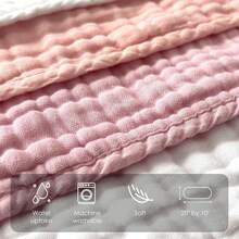 CN. 12pcs 20"X12"/12"X12" Burp Cloths Baby Muslin Washcloths -100% Cotton Muslin Soft Absorbent,Baby Stuff,Baby Christmas Gift,Large Baby Drool Towel - 彩色 - 查看 5