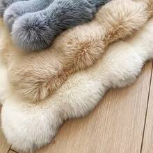 1pc Camel Color Round 3D Checkered Faux Rabbit Fur Bubble Fleece Decorative Rug, Fluffy Soft Touch, Gentle Color, Cozy Healing, Petting Cat Feel, Fuzzy, Soft Long Pile, Non-Slip Backing, Low Shedding, Easy Care And Cleaning, Thick Durable Rug, Suitable For Living Room, Bedroom, Study, Entryway, Dining Room, Laundry Room And Other Decor, Skin-Friendly Soft Material, Personalized Home, Fashion Home, Bedroom Rug, Kitchen Rug, Study Rug, Living Room Rug, Bathroom Rug, All Season - Camel - View 6