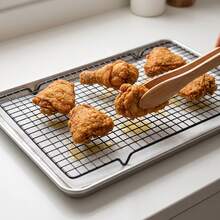 1pc Black Non-Stick Cooling Rack, Kitchen Baking Tool, Bread Cooling Rack, Cookie Food Cooling Rack - Black - View 6