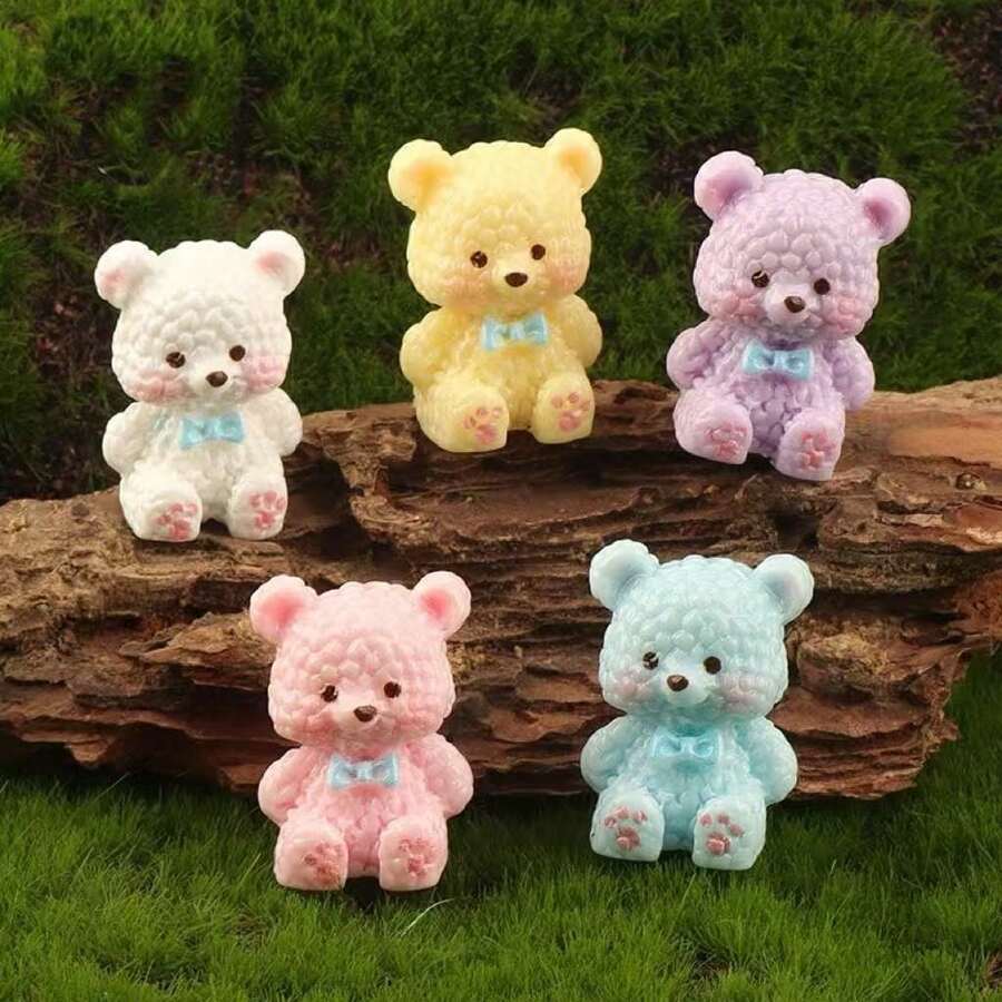 5 buah Ornamen Dekorasi Mobil Beruang Dasi Kupu-Kupu Lucu dan Kreatif - A - View 1