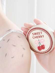 Cherry Pattern Handheld Exfoliating Scrub Brush, Powerful Body Scrubber For Dead Skin Removal, Bathing Back Brush, Brush + Replacement Cloth Set - Multicolor - View 2