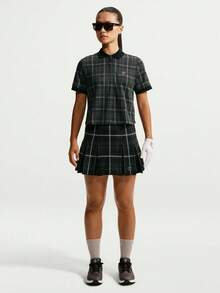 Nike Women's AS W NK FF Plaid Sweater Skirt Knit Mini Skirt IQ2700-010 - Black and White - View 6