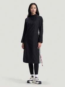 Adidas Women's JACQUARD DRESS Colorblock Striped Sports Dress HY2133 - Black - View 1