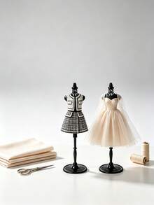 1pc Mini Plastic Mannequin Clothing Display Stand, Suitable For Clothes, Dresses, Jewelry, Scarves, Hats, Wedding Party Home Store Window Display, Photography Decoration Handmade DIY Fashion Doll Stand, Desktop Handmade Photography Prop, Used For Doll Clothing Display - Multicolor - View 3