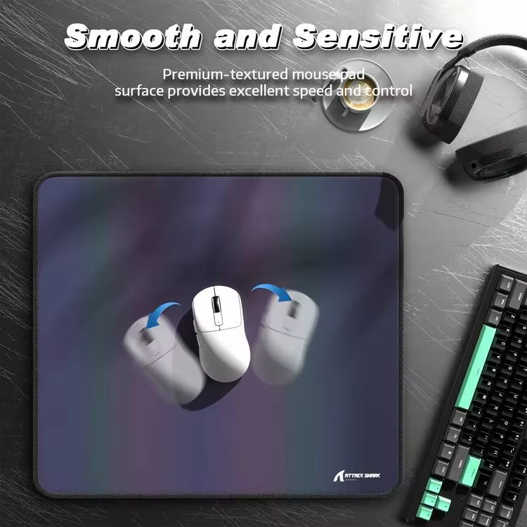 ATTACK SHARK CM02Pro 電競遊戲滑鼠墊 電競速度大號桌墊 防水表面 縫邊防滑橡膠底盤 XXL 尺寸 35.43" X 15.75" X 0.16" - 查看 3