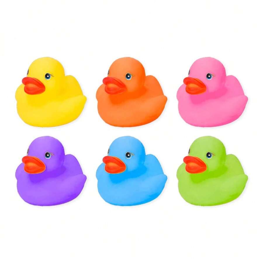 Kit 6 PATINHOS COLORIDOS  - Brinquedo de banho BEBÊ BABY patos de borracha