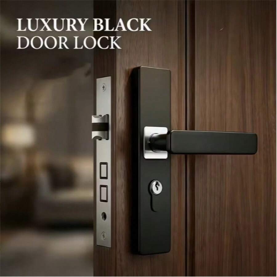 1 Set Metal Door Lock With Lock Body And Lock Cylinder Or 2 Handles, 3 Keys, Suitable For Bedroom And Interior Room Doors, Elegant Design Handle, Quiet Lock Body With Synchronized Internal Insurance - Multicolor - View 1
