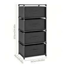 Clothes & Accessories Storage Tower – Drawer Chest For Bedroom & Wardrobe Organisation - Black 4-tier - View 2