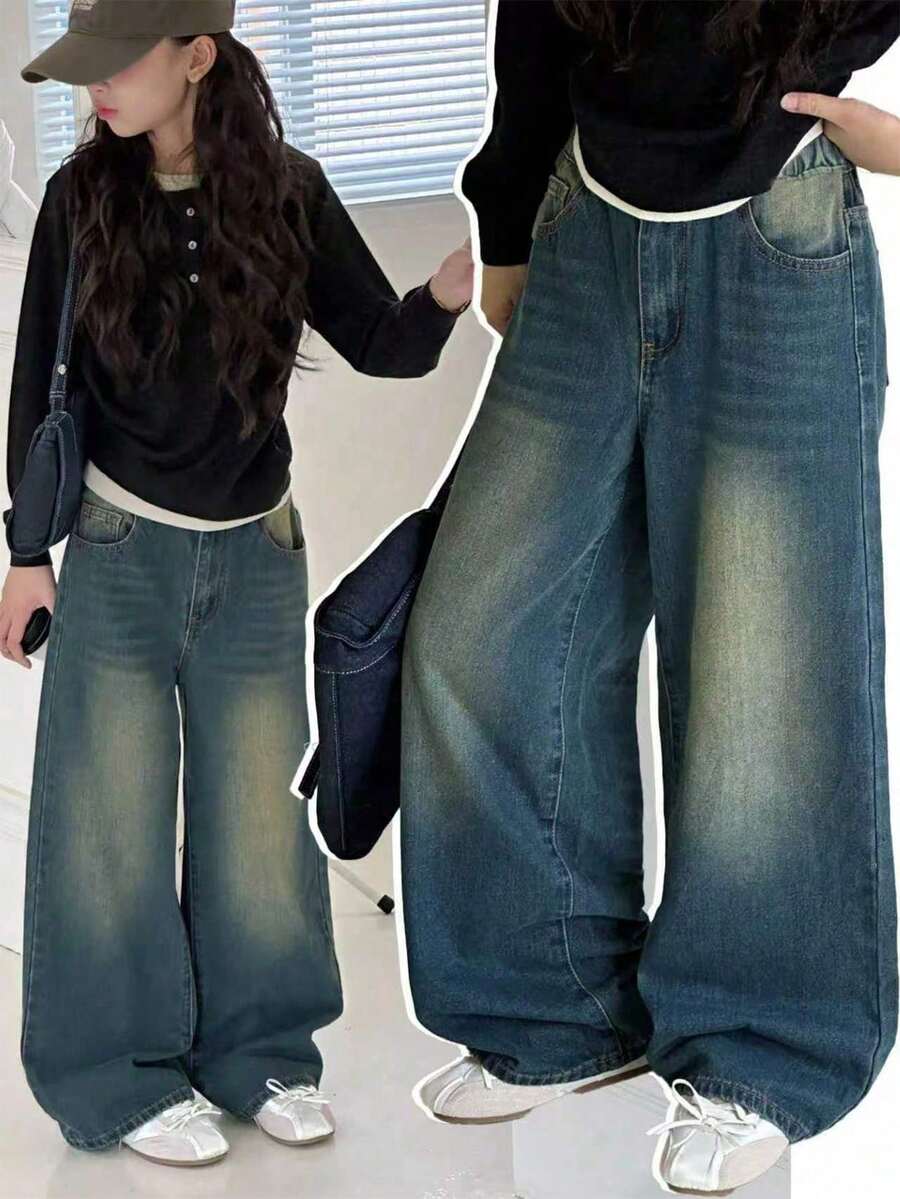 Youth Girl Spring Denim Jeans Spring Fashion New Style - Blue - View 1