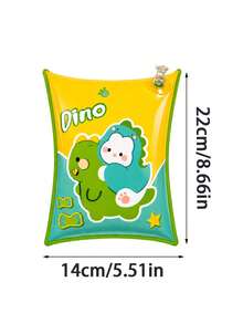 2pcs Kids Inflatable Swimming Arm Floats, Cartoon Dinosaur Print Arm Rings, Summer Pool Beach Water Play Equipment, Lightweight Portable Swimming Accessories, Vacation Water Play Supplies - Green - View 5