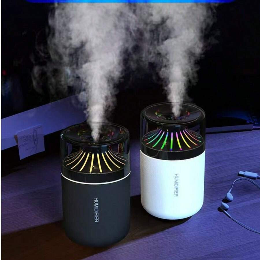 1pc Mini USB Air Humidifier With Colorful LED Night Light, Portable Ultrasonic Cool Mist Humidifier, Quiet Desktop Car Humidifier, Suitable For Bedroom And Office