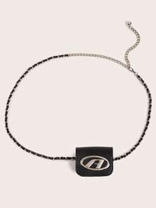 1 New D-Letter Waist Chain Bag For Women, French Style Waist Bag, Ins Mini Lightweight Chain Crossbody Bag - A - View 8