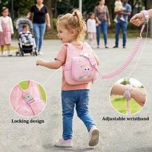 1pc Cartoon Baby Anti-Lost Backpack With 2m Leash, Breathable Adjustable Shoulder Straps, Polyester Material, Designed For Boys And Girls Children Anti-Lost Rope And Safety Wrist Strap Category: Safety Leash, Traction Strap - Multicolor - View 4