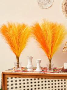 10/20/30pcs Artificial Reed Grass, Artificial Plants, Bohemian Style Decor, Home Decor, Room Decor, Vase Filler, Wedding Decor, Christmas Decor, Autumn Decor, Table Centerpiece Decor, Party Decor - Multicolor - View 4