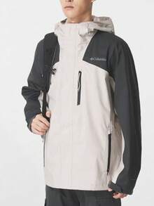 Columbia Men's Outdoor Waterproof Hard Shell Casual Sports Hiking Climbing Windproof Jacket - Black/Beige - View 4