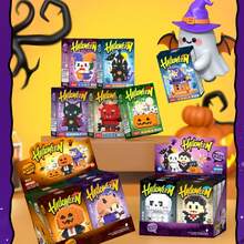 Halloween Party Night Gift, Micro Particle Building Block Toy Set, ABS Material, 6pcs Party Gift Box Set More Suitable For Gifting. DIY Educational Stress Relief Handmade Gift, Includes: Pumpkin, Ghost, Witch, Magic House And Other Elements. Halloween Christmas Fashion Gift. - Multicolor - View 4