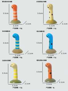 1 Set Summer Cartoon Ocean PVC Landscape Decor, Fun Eel Shark Mouth Shell Shaped Pen Holder, Aquarium Fish Tank Micro Landscape Decoration, Student Computer Desk Creative Storage Mini Ornament - A - View 8