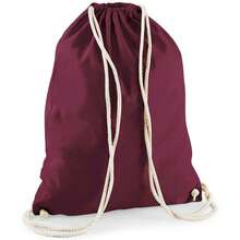 Westford Mill Cotton Drawstring Bag - Burgundy - View 2