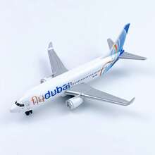 Dubai Airlines Airplane Model, Die-Cast Alloy Model Aircraft, Suitable For Desktop Decoration, Collection And Aviation Model Enthusiasts - White - View 1