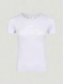 Adidas Women's SEAMLESS SS TEE Short Sleeve T-Shirt Knit Collarless Short TLF5030 - White - View 3