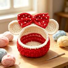 1pc Crochet Storage Basket Kit (Materials Only, Simple Hand Crochet Required), DIY Kit For Beginners, Includes Step-By-Step Guide And English Instructions, Home Decor Design, Creative Gift For Birthday And Holidays, Christmas/Valentine's Day - DIY Crochet Kit - View 7