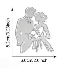 1pc Wedding Couple Metal Cutting Template, Suitable For Scrapbooking DIY, Photo Album Decoration, Embossed Paper Card - Wedding - View 3