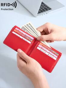 MIYIN Dompet Lipat Pria Slim RFID, Desain Minimalis dengan 2 Jendela ID dan Kantong Depan, Kapasitas Besar dengan Kantong Uang Tunai, Tipis dan Ringkas, Hadiah Ulang Tahun untuk Pria - MultiWarna - View 5