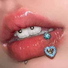 1pc Bohemian Style Hollow Heart Element Design Lip Ring Fashion Personalized Jewelry Gift Suitable For Daily Wear Perfect Party And Holiday Gift Women Casual Vacation Outfit Versatile Accessory - Multicolor - View 4