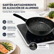 Deep 30cm Frying Pan Aluminum Alloy With Stone-Style Non-Stick Coating, Ergonomic Handle, Suitable For Induction And All Stovetops - 查看 2