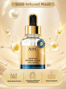 Máscara de Ácido Hialurónico B5 AHC: Hidratación Profunda y Humectación, Máscara Facial Rápida y Conveniente para Uso Nocturno en Casa - Película dorada - Ver 2