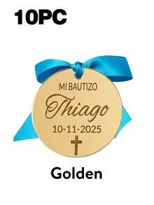 Personalized Baptism Gift Tags, Customized Gold Acrylic Cross Baptism Party Favor Tags, Baby Baptism Party Decoration, Gift Box Labels, Keepsake Charms - Multicolor - View 42