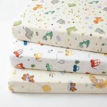 3 pièces Drap de lit et housse de matelas en coton mignon de dessin animé pour bébé, drap de matelas de lit de bébé respirant et doux, protecteur de matelas pour enfants, ensemble de remplacement de literie pour garçon & fille, plusieurs tailles disponibles - 3 pièces - Voir 13
