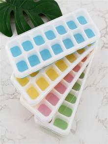 1pc Multi-Color Transparent 14/24 Cavity Silicone Ice Cube Mold, Suitable For Refrigerator - Multicolor - View 1