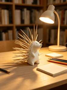 Nordic Style 3D Hedgehog Toothpick Holder, Cute Animal Toothpick Storage Organizer, Creative Practical Tabletop Decor Ornament For Home And Restaurant - White - View 4