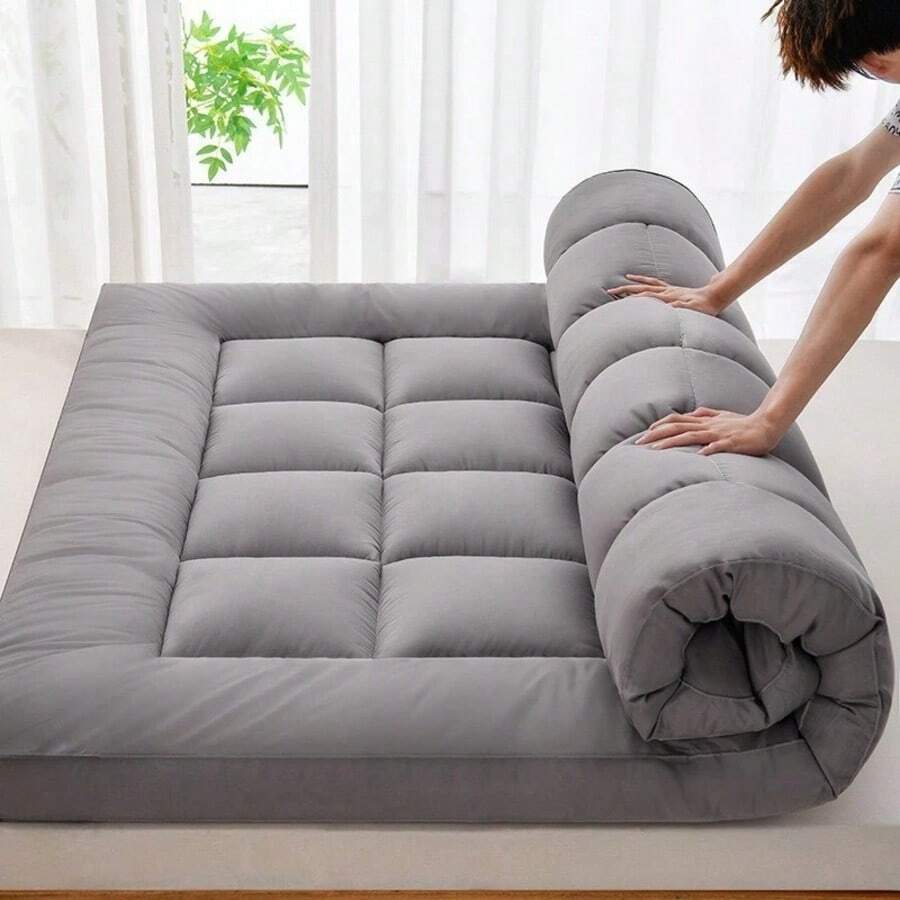 Hotel Quality Mattress Topper 4 Inch/10cm Thick Deep Heavy Fill Comfort Single, Double, King, Ultimate Softness & Support - Grey - View 1
