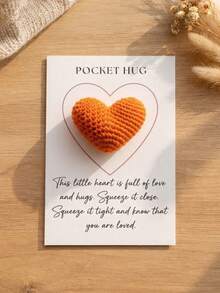 Customized Text Pocket Embrace Card, Crochet Heart-Shaped Pattern, Personalized Small Pocket Embrace Gift, Hand-Woven Heart-Shaped Commemorative Card, A Gift To Encourage And Comfort Friends. - Multicolor - View 16