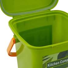 1* Green Kitchen Compost Bin 10.6*9.7*14.4 In Kitchen Compost Bin, 15L Capacity Compost Container, Large Capacity Compost Container For Kitchens, Balconies, Gardens, And Yards - A - View 7