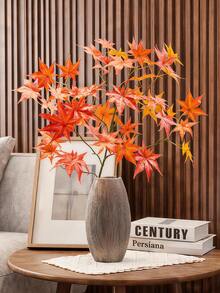 ZaiYe 1pc, Artificial Large Maple Leaf Branches, Fall Decoration, Artificial Flowers And Greenery, Suitable For Parties, Autumn Home Decoration, Suitable For Wedding Bouquets, Table Centerpieces, Thanksgiving/Halloween And Day Of The Dead Decorations - Multicolor - View 7