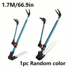 1pc Dual-Purpose Ground Spike/Rod Holder Fishing Rod Support Stand, Adjustable Aluminum Alloy Fishing Rod Holder, Outdoor Fishing Gear Accessory (Multiple Colors Available, Extends To 165cm) - Multicolor - View 12